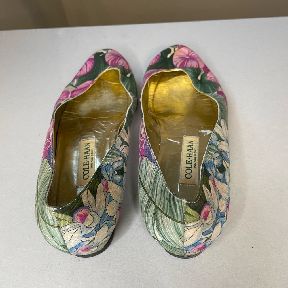 Cole-Haan Vintage Slip on Floral Shoes Size 8.5 - Picture 7 of 10